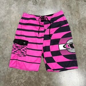 O'Neill Y2K Pink & Black Abstract Board Shorts Size 32